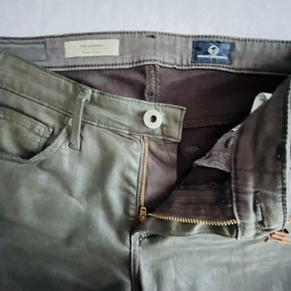 AG Adriano Goldschmied Leggings Womens Size 25 Brown Vegan Ankle Coated Pants - Picture 5 of 16